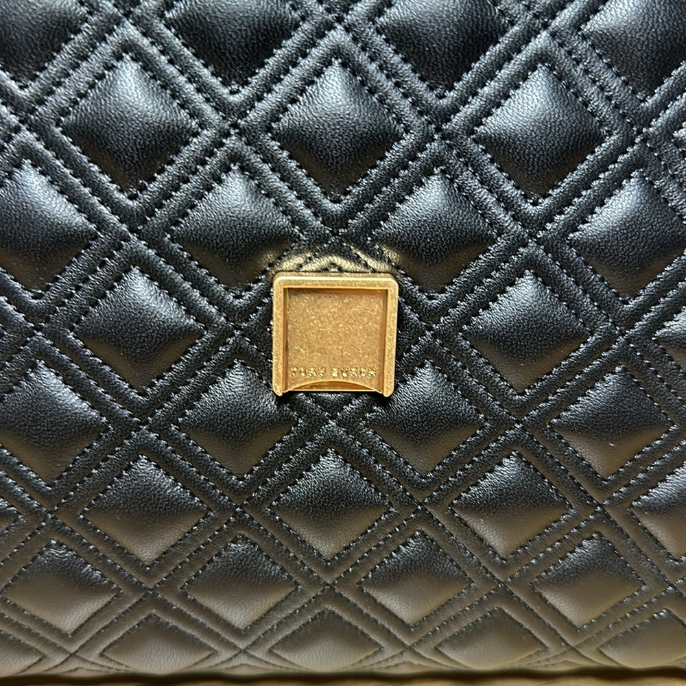 -NEW VERSION Tory Burch Black Leather Fleming Convertible Bag $598 - Picture 6 of 10